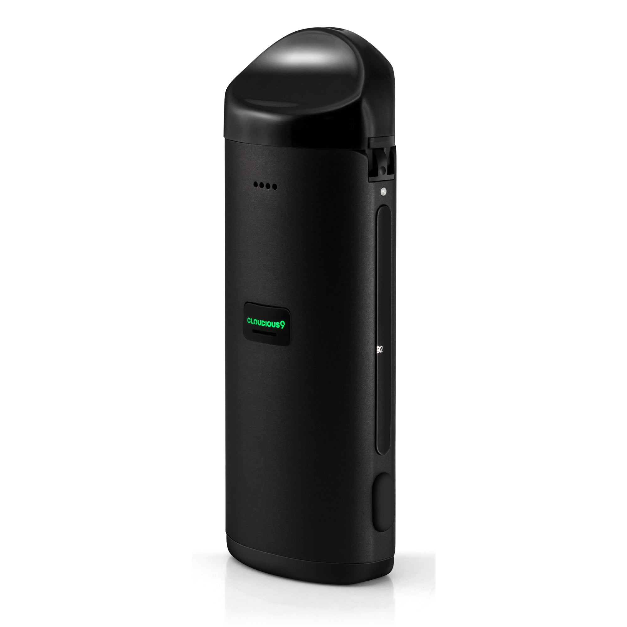 A black Atomic9 dry herb vaporizer